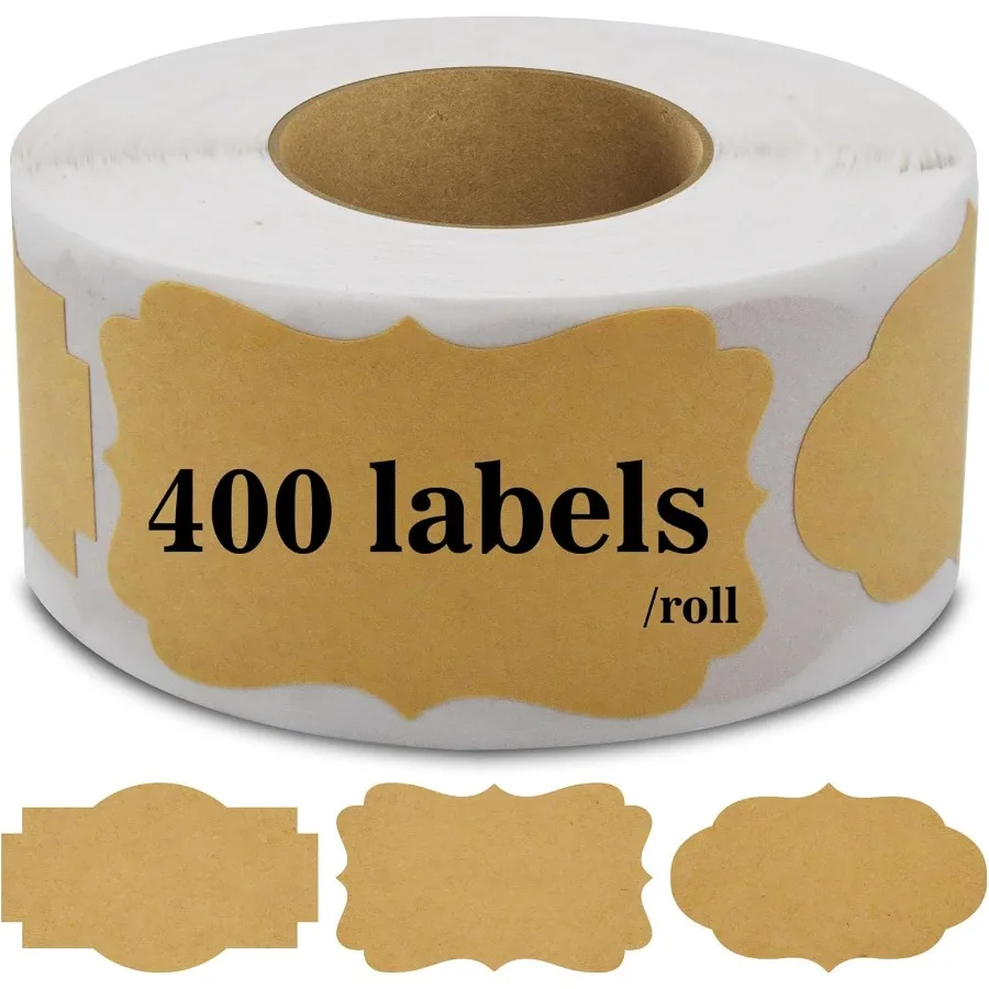 

400 шт., подарочные бирки, наклейки и самоклеящиеся этикетки-идеально подходят для банок для бутылок ручной работы, подарков, косметических украшений, пищевых поделок