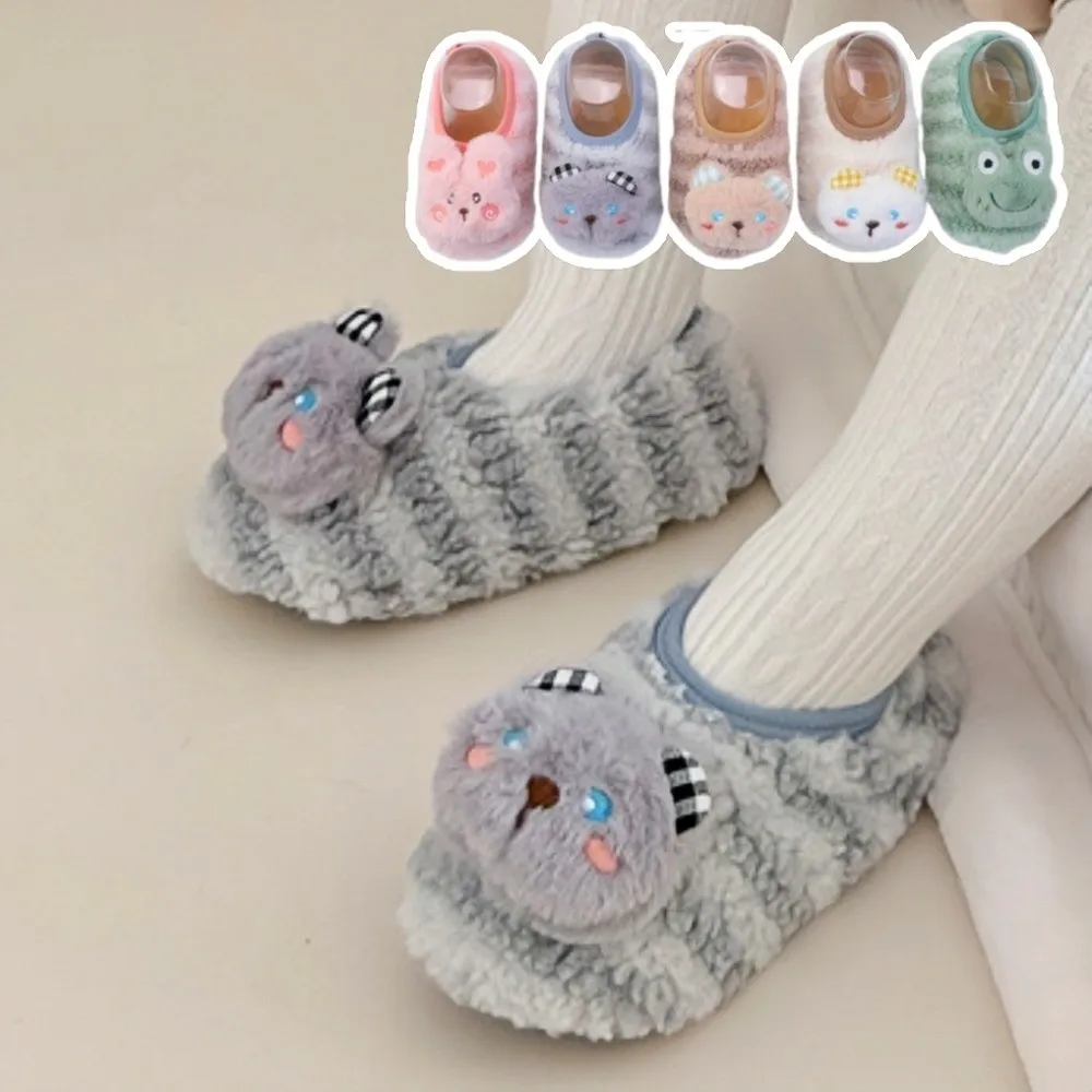 

New Cartoon Baby Floor Socks Rabbit Bear Pattern Non-slip Sole Toddler Prewalkers Thickened Kids Slippers Home Wear