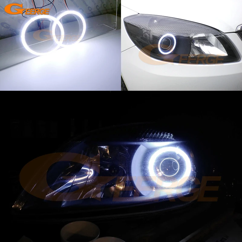 

For Skoda Fabia II 2007 2008 2009 2010 2011 2012 2013 2014 Ultra Bright COB Led Angel Eyes Kit Halo Rings Day Light