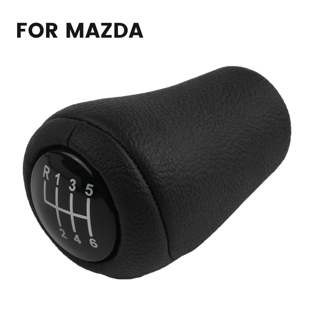 

Передняя внутренняя ручка переключения передач автомобиля, совместимая с MAZDA MX5 III 2005 2014, искусственная кожа и АБС-пластик, 6-скоростной тип
