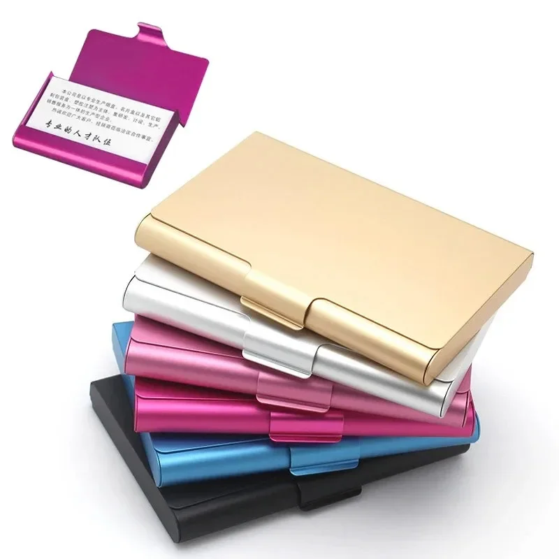 1Pc Men Business Card Case Stainless Steel Aluminum Holder Metal Box Cover Women Credit Business Card Holder Case Dropshipping