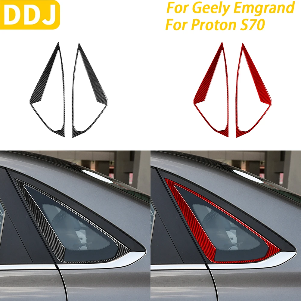 

For Geely Emgrand 2022-2025 For Proton S70 2021-2024 Carbon Fiber Rear Triangular Window Panel Cover Car Accessories Sticker