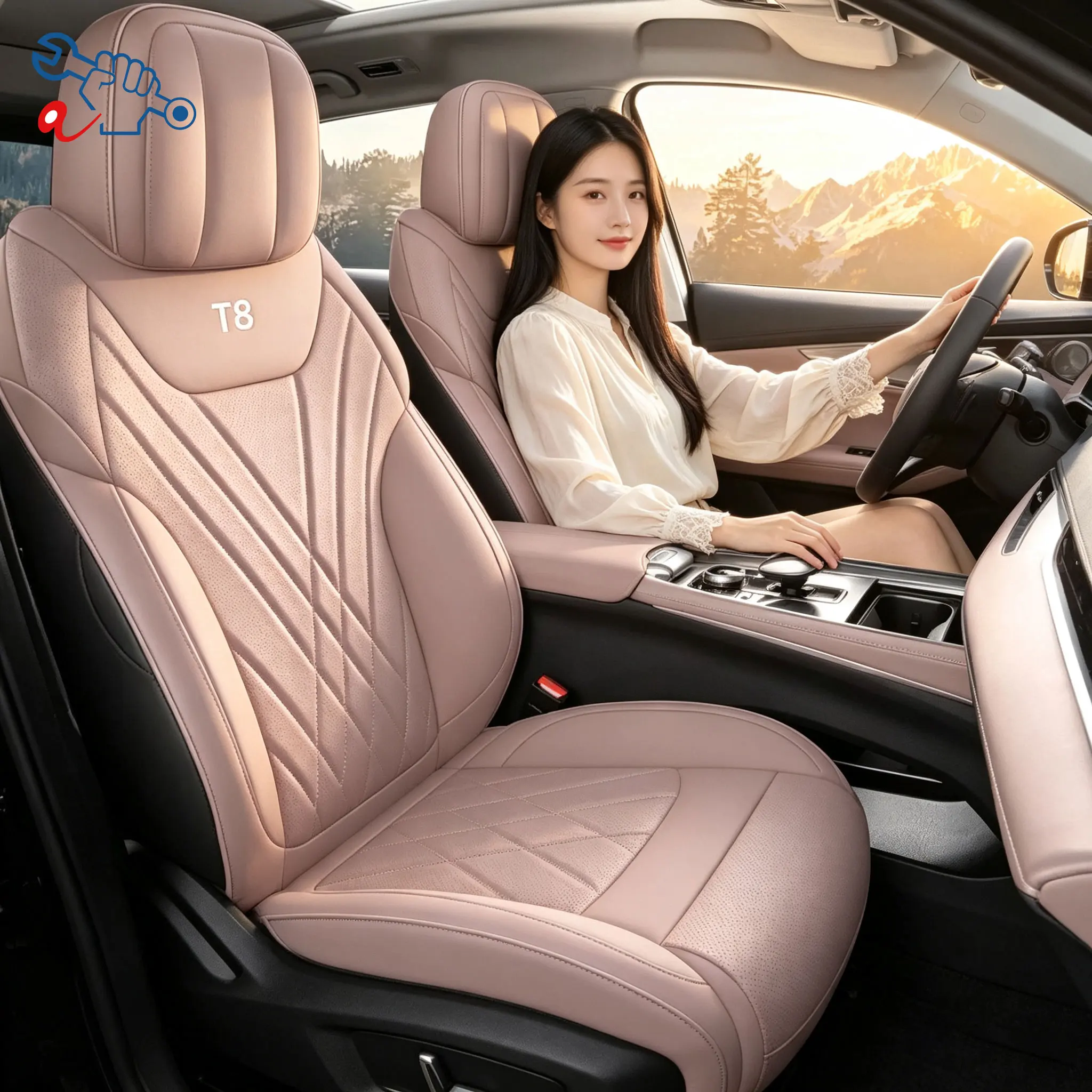 Left-Drive Car Seat Cover For Chery Fulwin T8 2025-2026 Custom Fit Full Surround Seat Cushions All Weather Protective Covers Car
