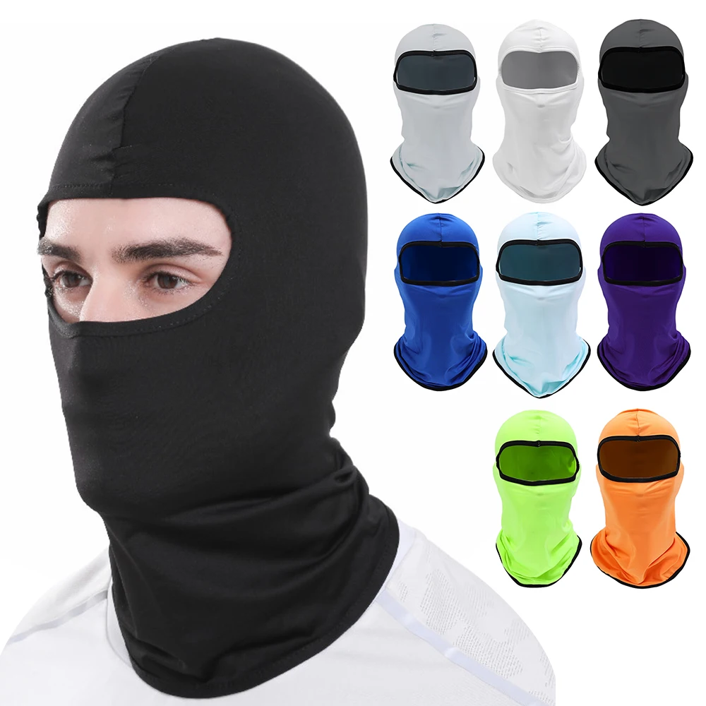 Men\'s Caps Cycling Balaclava Full Face Ski Mask Bicycle Hat Windproof Breathable Anti-UV Motocross Motorcycle Helmet Liner Hats