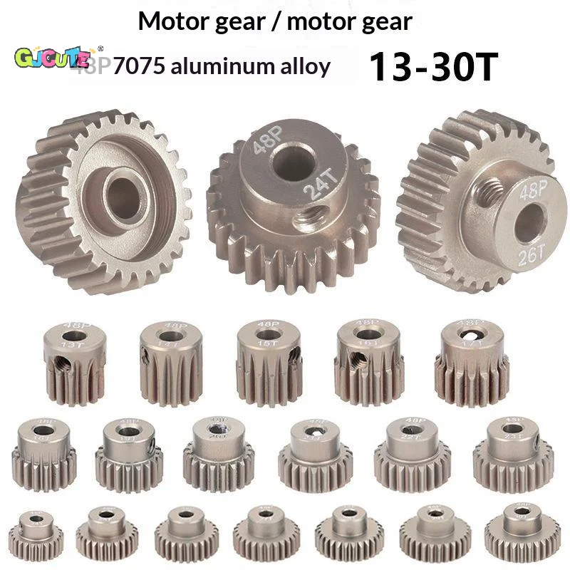 48P Pinion 3.175mm 13T 14T 15T 16T 17T 18T 19T 20T 21T 13T-30T Aluminum Alloy Motor Gear For 1/8 1/10 1/12 1/14 1/16 1/18 RC Ca