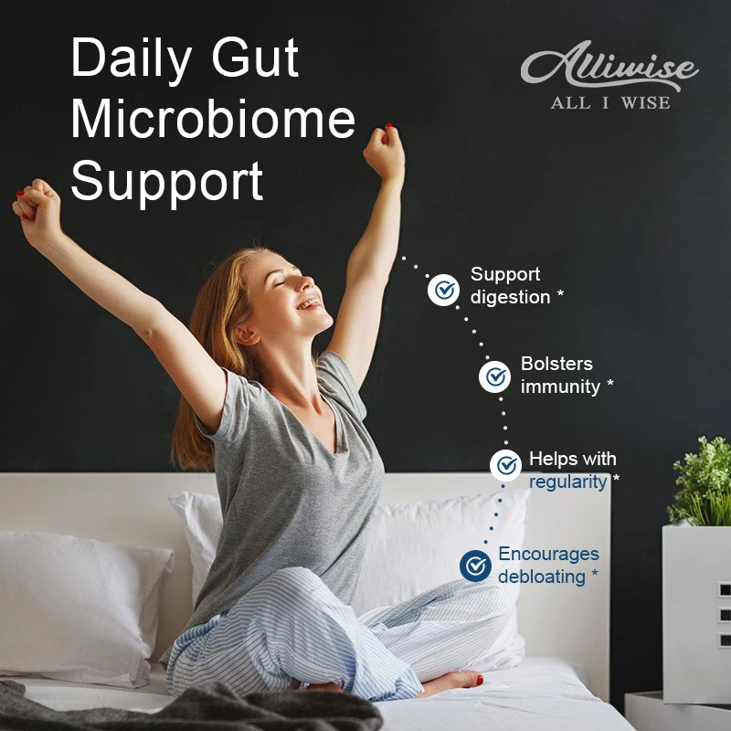 Alliwise Probiotic Dietary Supplements Digestive and Intestinal Health Strengthen Immunity Reduce Bloating and Constipation