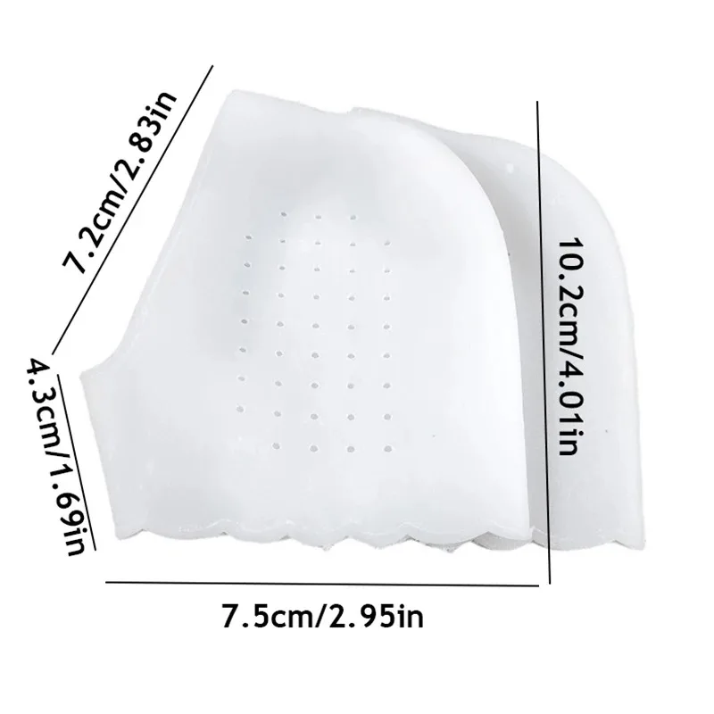 1pair Silicone Feet Care Socks Anti-Cracking Moisturizing Gel Heel Thin Socks Lace Heel Cover with Hole Foot Skin Care Protector image 4