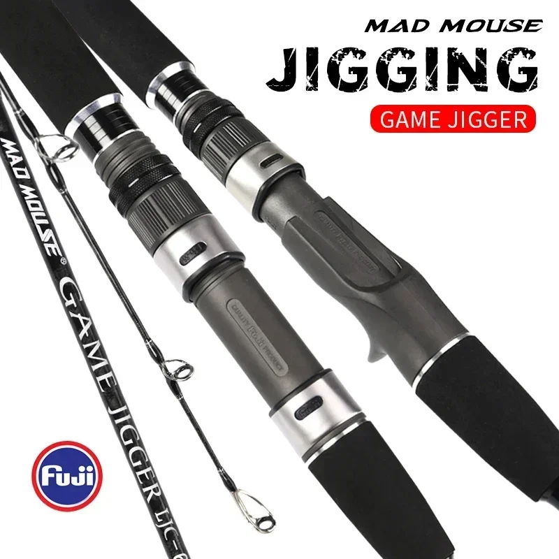 Madmouse Game Jigger FUJI Jigging Fishing Rod 1.8m Jig 60-200g 20kg Power PE2-4 Ocean Spinning Casting Rod Saltwater Rods