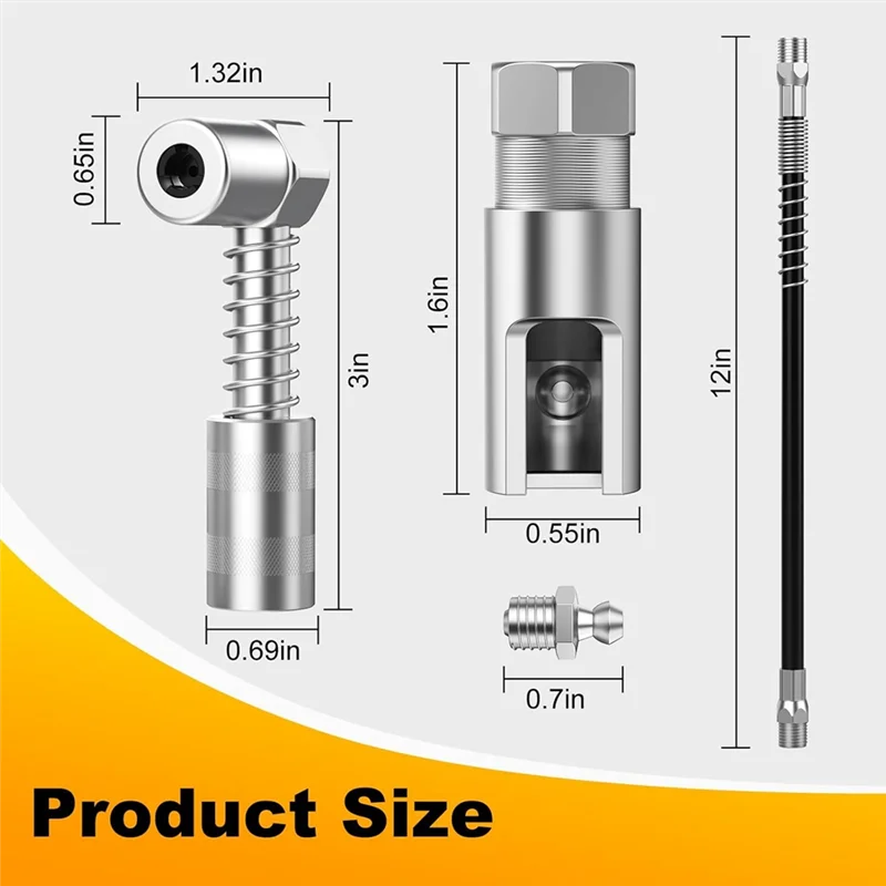 A26F-Design 90-Grad-Fettkupplung und geschlitzte rechtwinklige 90-Grad-Fettkupplungs-Kombination mit 12-Zoll-Feder-Flexschlauch