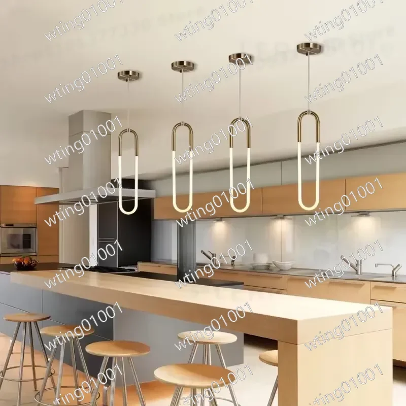 for Nordic Modern Minimalist Creative LED Energy-saving U-shaped Bar Chandelier Dining Living Room Bedroom Personalized Home