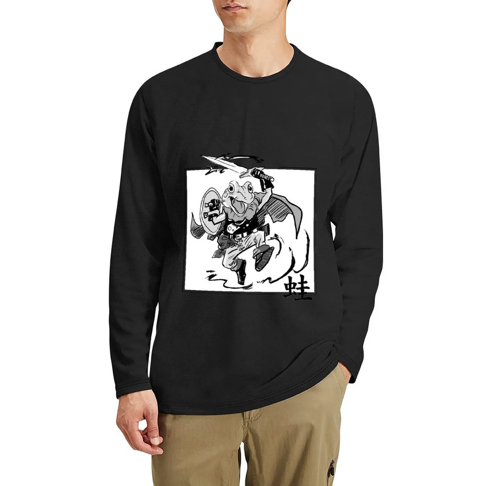 

Chrono trigger frog Long T-Shirt kawaii clothes sweat shirts man clothes Oversized t-shirt men graphic t shirts