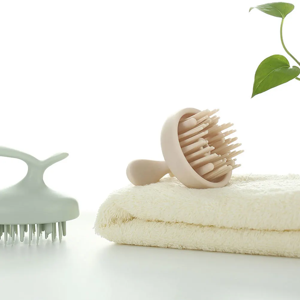 2 قطعة فرشاة شامبو فروة الرأس ثنائي الغرض فرشاة تدليك ناعمة للتنظيف العميق الاسترخاء العناية بفروة الرأس منع تساقط الشعر