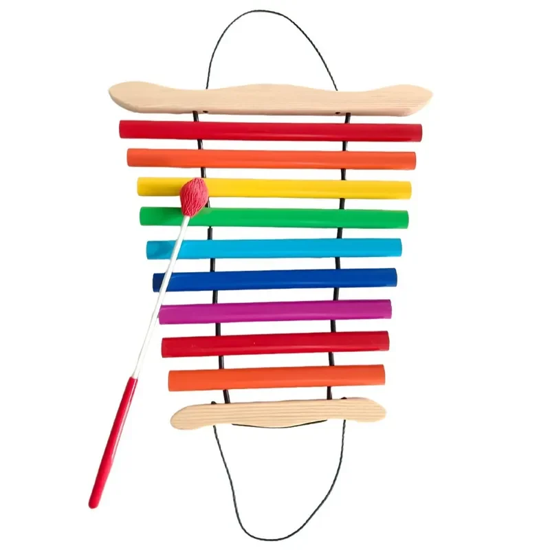 Colorful 9 Tone Wind Chimes Orff Musical Instrument Portable Teaching Aids Early Education Toy for Kids Classroom Learning