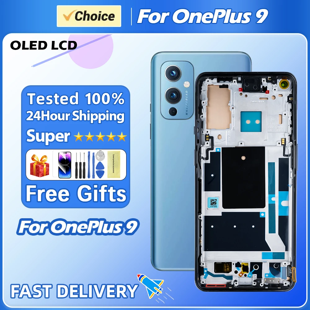 High Quality NEW Screen For OnePlus 9 1+9 LE2113 LE2111 LE2117 LE2115 LCD Display Touch Screen Digitizer Assembly Replacement