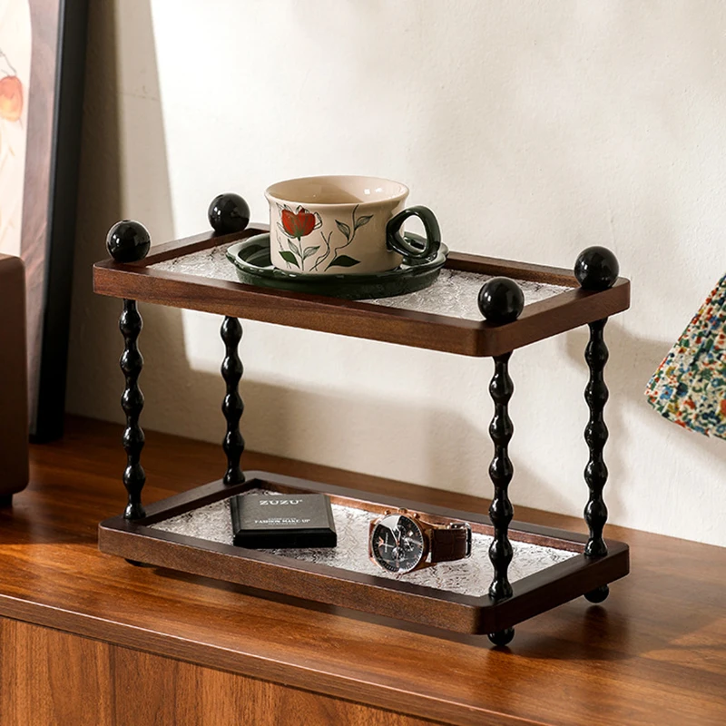 

Home Luxury Wooden Organizing Rack, Cosmetic & Perfume Display Stand for Tea Cups & Coffee Mugs Storage Rack