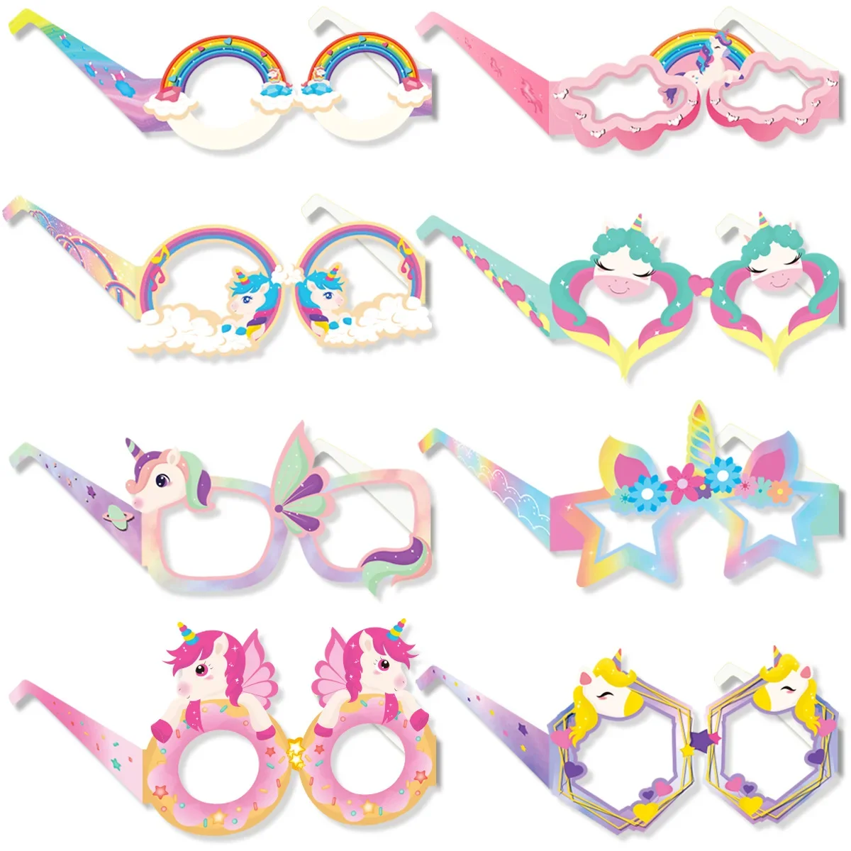 8/16/24Pcs Glasses Unicorn Themed Party Photo Prop Kids Girls 1st Birthday Party Baby Shower Decoration Gift Supplies