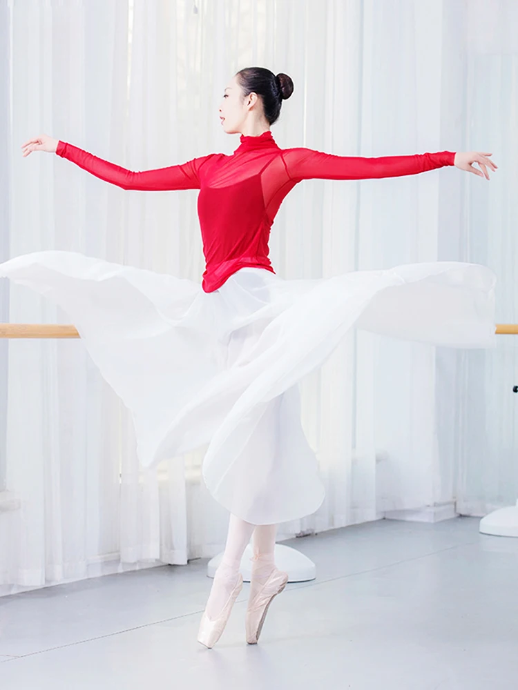 New Woman 720 Degree Classical dance clothes women elegant performance clothes gauze skirt large swing ballet practice clothes