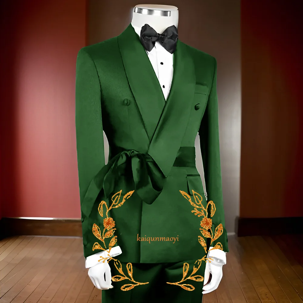 Suit for Mens Elegant 2-piece suit Jacket Pants Groom Wedding Tuxedo Formal Blazer Custom Outfit XS-5XL