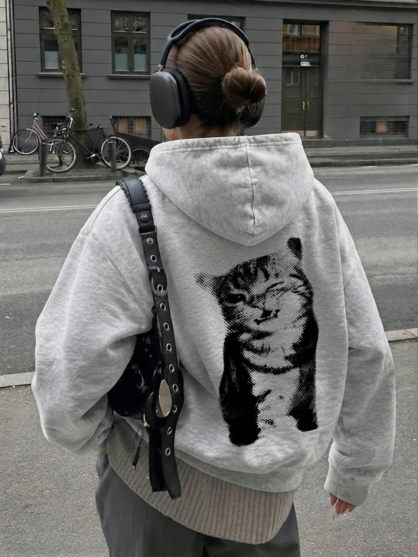 New Calico Cat Printed Casual Daily Multi Functional Women Sweatshirt Harajuku Autumn Winter Women Long Sleeve Cozy Warm Hoodie