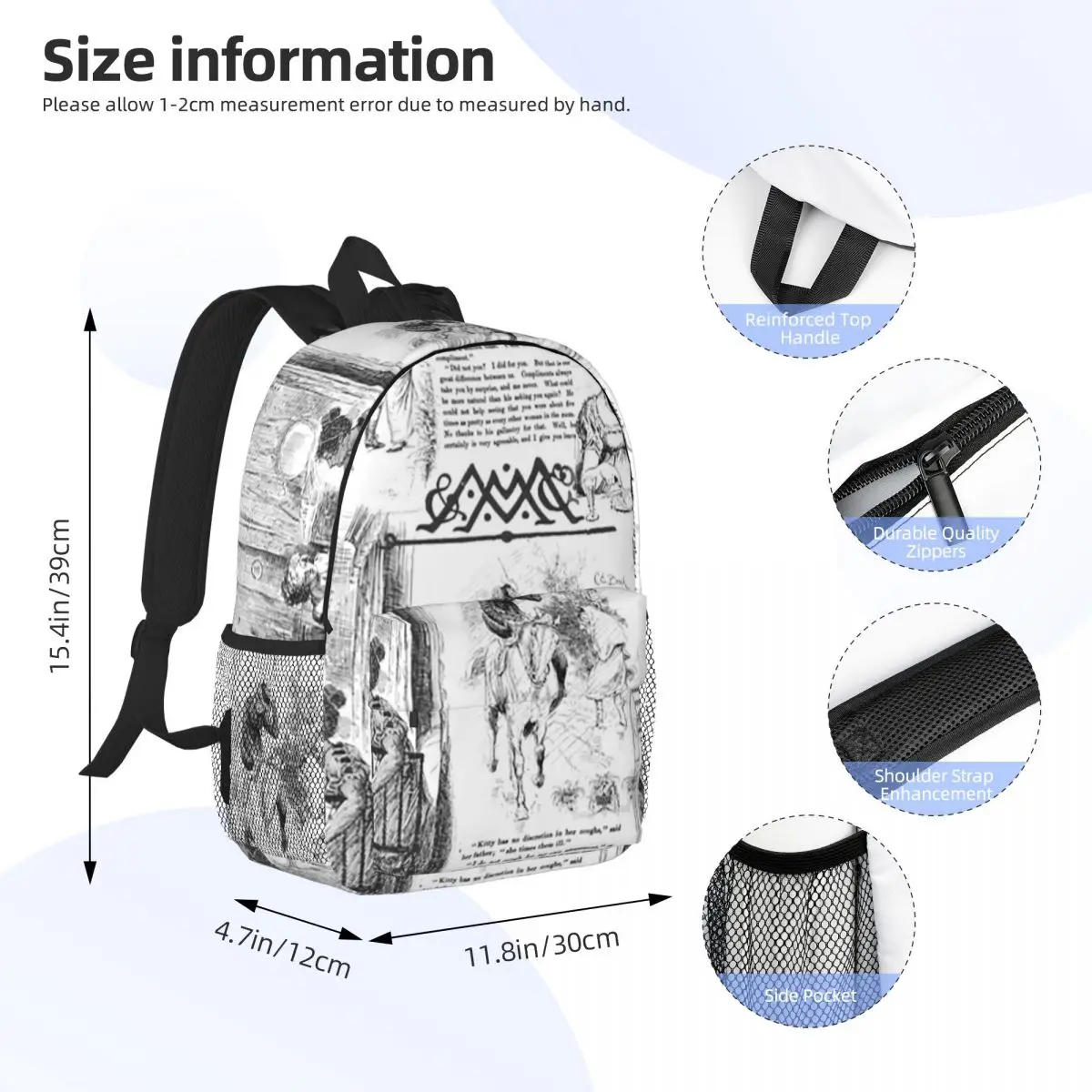 Pride And Prejudice Backpacks Boys Girls Bookbag Fashion Students School Bags Laptop Rucksack Shoulder Bag Large Capacity