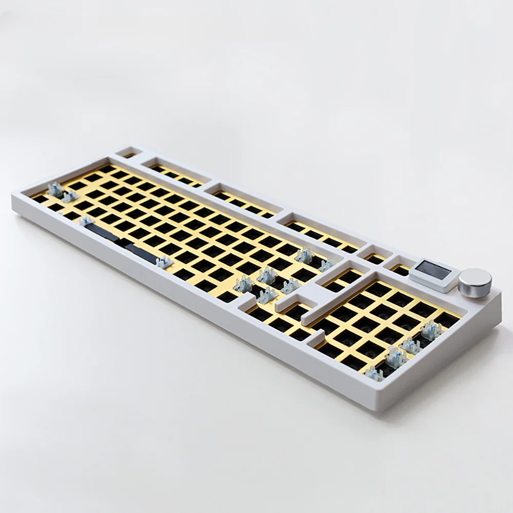 For Keydous Nj98 Brass / Steel Keyboard Kit Hotswap 3-Modes Rgb BT 5.0 2.4G Mac Wireless Mechanical Keyboard DIY Kit