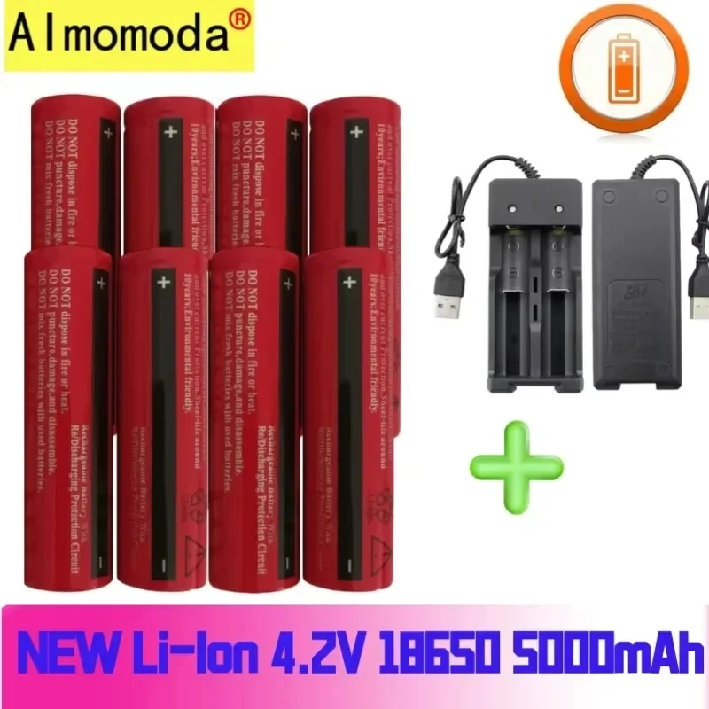 Authentic 18650 lithium battery 5000mAh rechargeable battery 4.2V for LED flashlight flashlight or electronic devices batteria