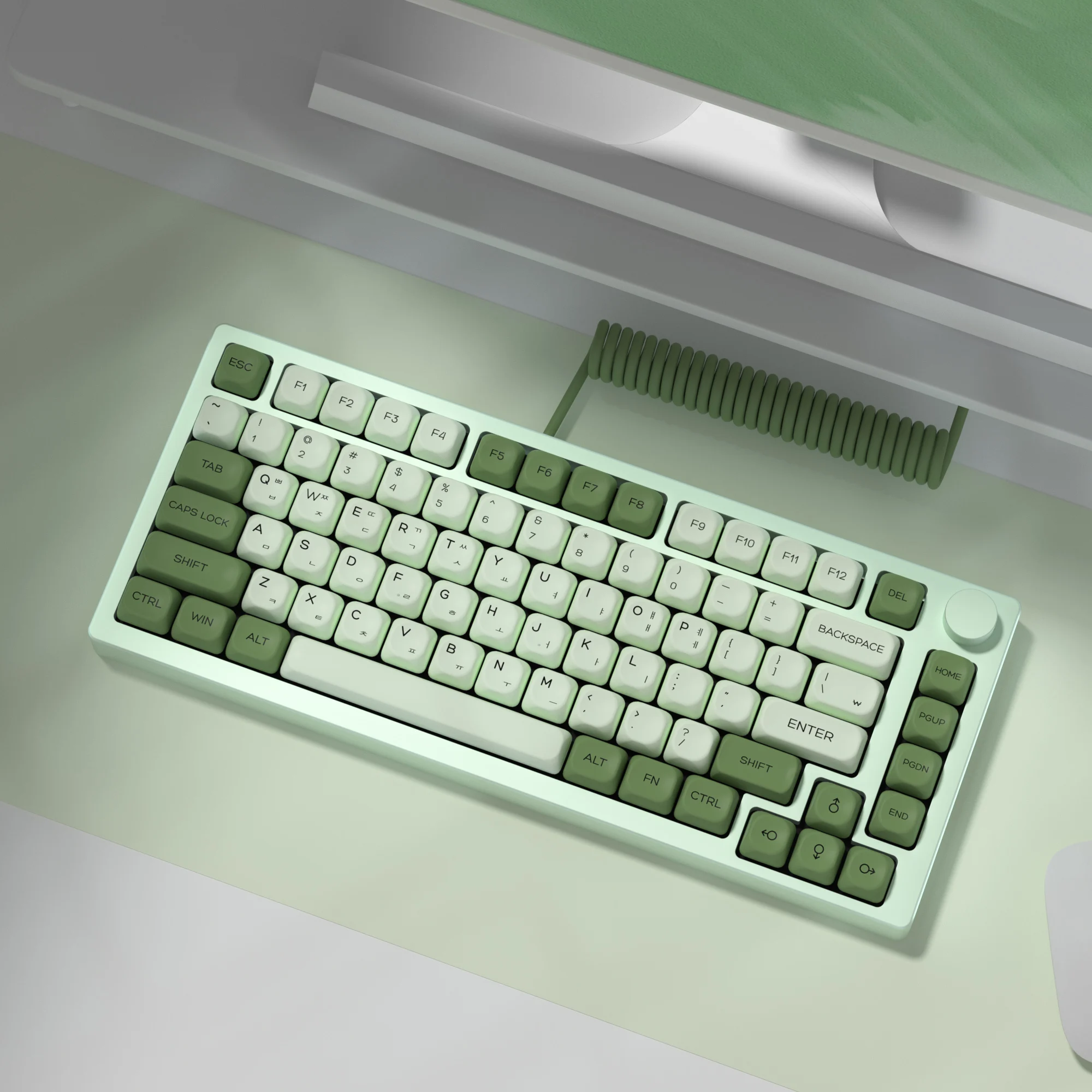 kbdiy matcha韓国キーキャップグリーンMA68 Pro K500 B61メカニカルゲーミングキーボードキーキャップのためのRETRO PBT KEYCAPSレトロPBTキーキャップ aula F87 F108 F99 Pro raven68 mad 60he 68he ajazz ak820 pro 60 ACE60 ACE68 RAINY75 AK74 gx87 crush80 Keycap