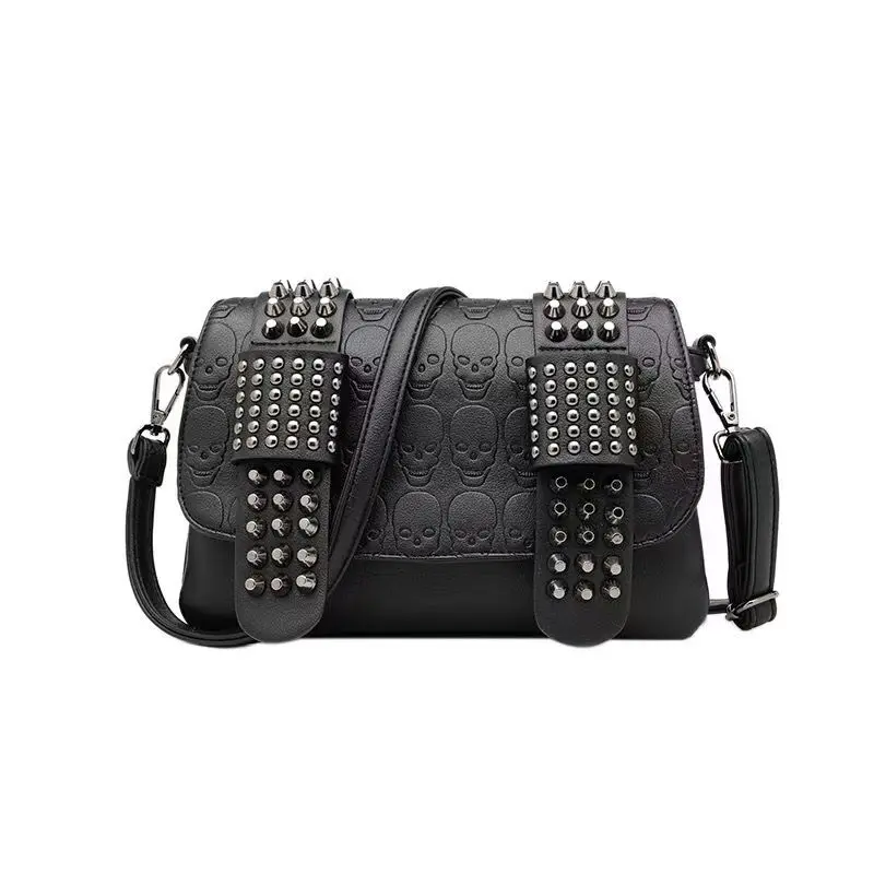

2025 Fashionable and beautiful riveted skull women's bag, personalized and casual shopping single-shoulder women's bag