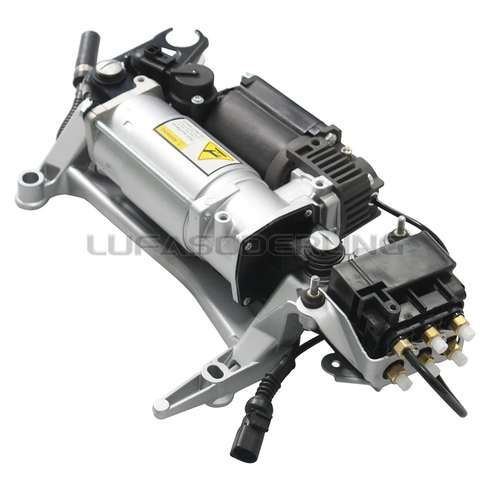 Air Suspension Compressor Pump w/ Solenoid Valve Block + Relay For Audi Q7 4L0698007A 7L8616006A 7L0698014 7P0698014 95835890300