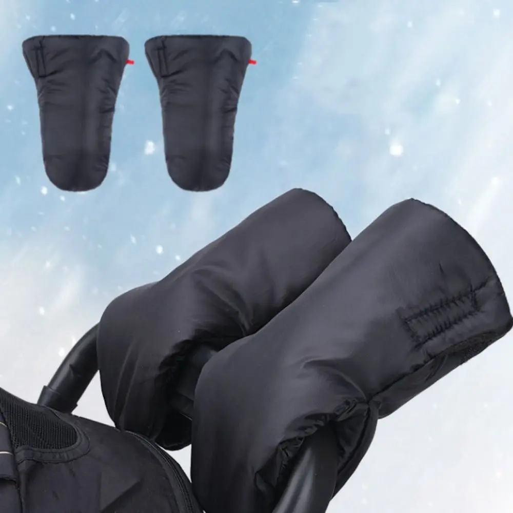 

Warm Fur Pushchair Fleece Hand Cover Thick Waterproof Stroller Gloves Universal Baby Push Chair Glove Stroller