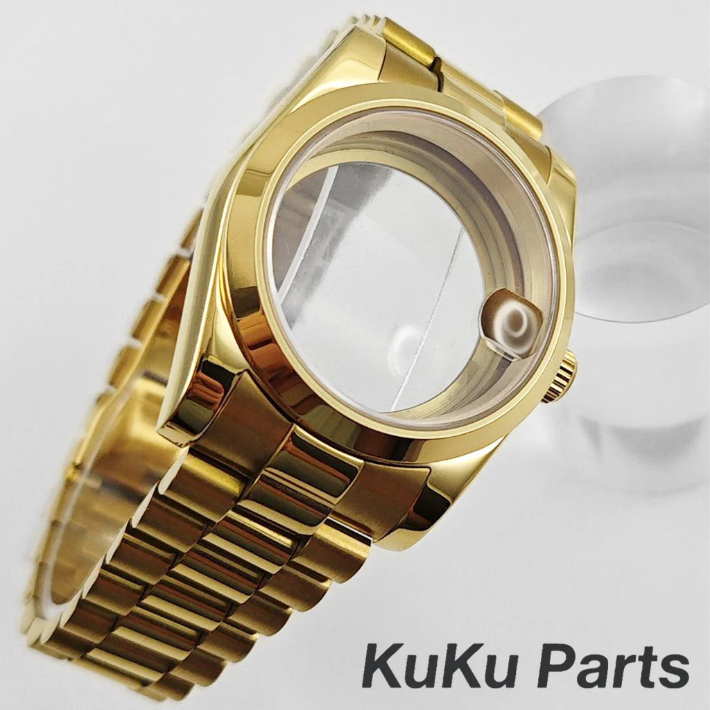 الذهب الرئاسية سوار NH35 36 مللي متر/40 مللي متر الياقوت ساعة كريستال الحال بالنسبة NH34 NH35 NH36 NH38 NH70 NH72 PT5000 ETA2824 حركة