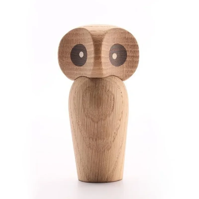Creative Wooden Owl Figurine Unique Home Decor
