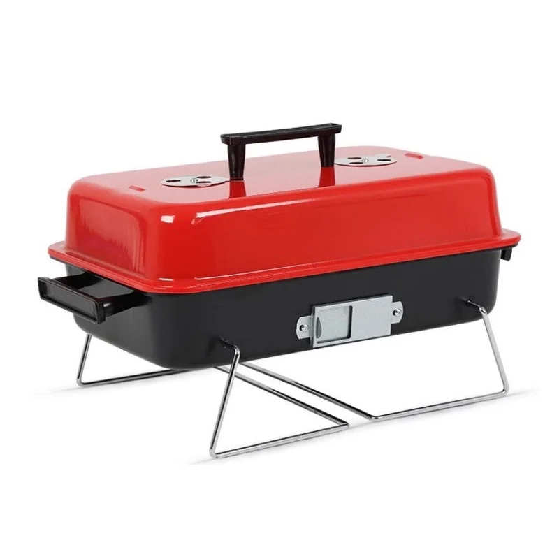 

Портативный гриль-барбекю с крышкой, легкая подставка для гриля, портативный складной домашний гриль, гриль-барбекю на открытом воздухе