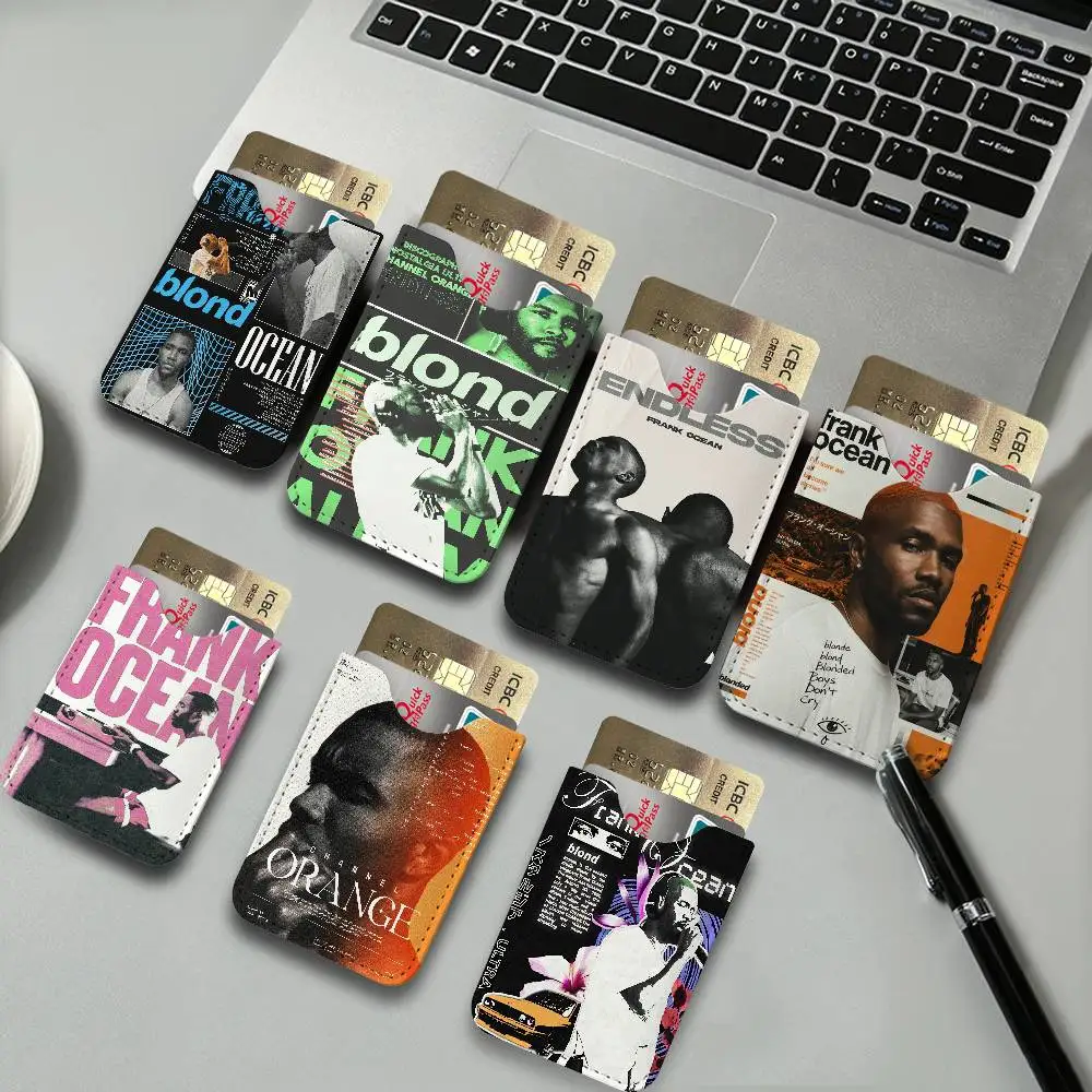 Blond F-Frank O-Ocean Singer Pu Leather Credit Card Holder Slim Business Cardholder Anti Theft Id Organizer for Men Women Outdoo