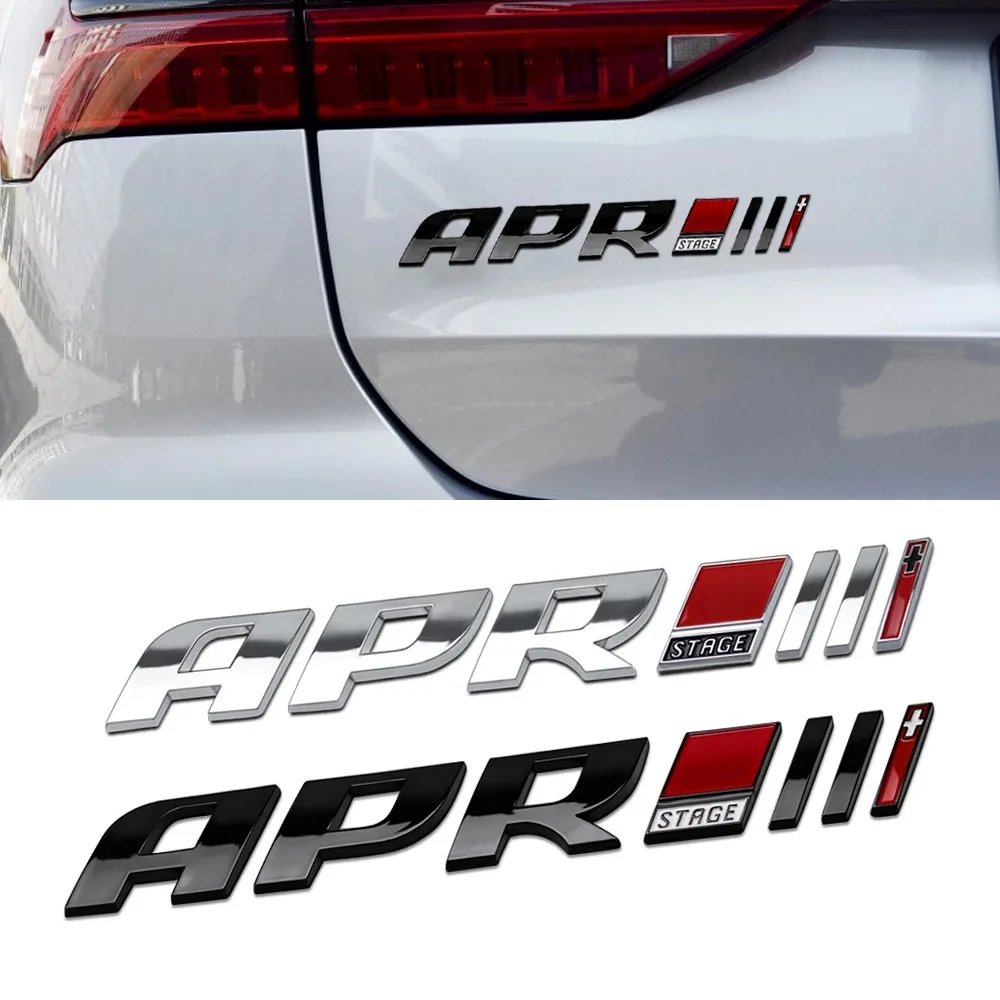 3D Car APR Stage III 3+ Rear Trunk Boot Badge Emblem Sticker for R8 RS A3 A4 A5 A6 Q3 Q5 Auto Stickers Styling Accessories