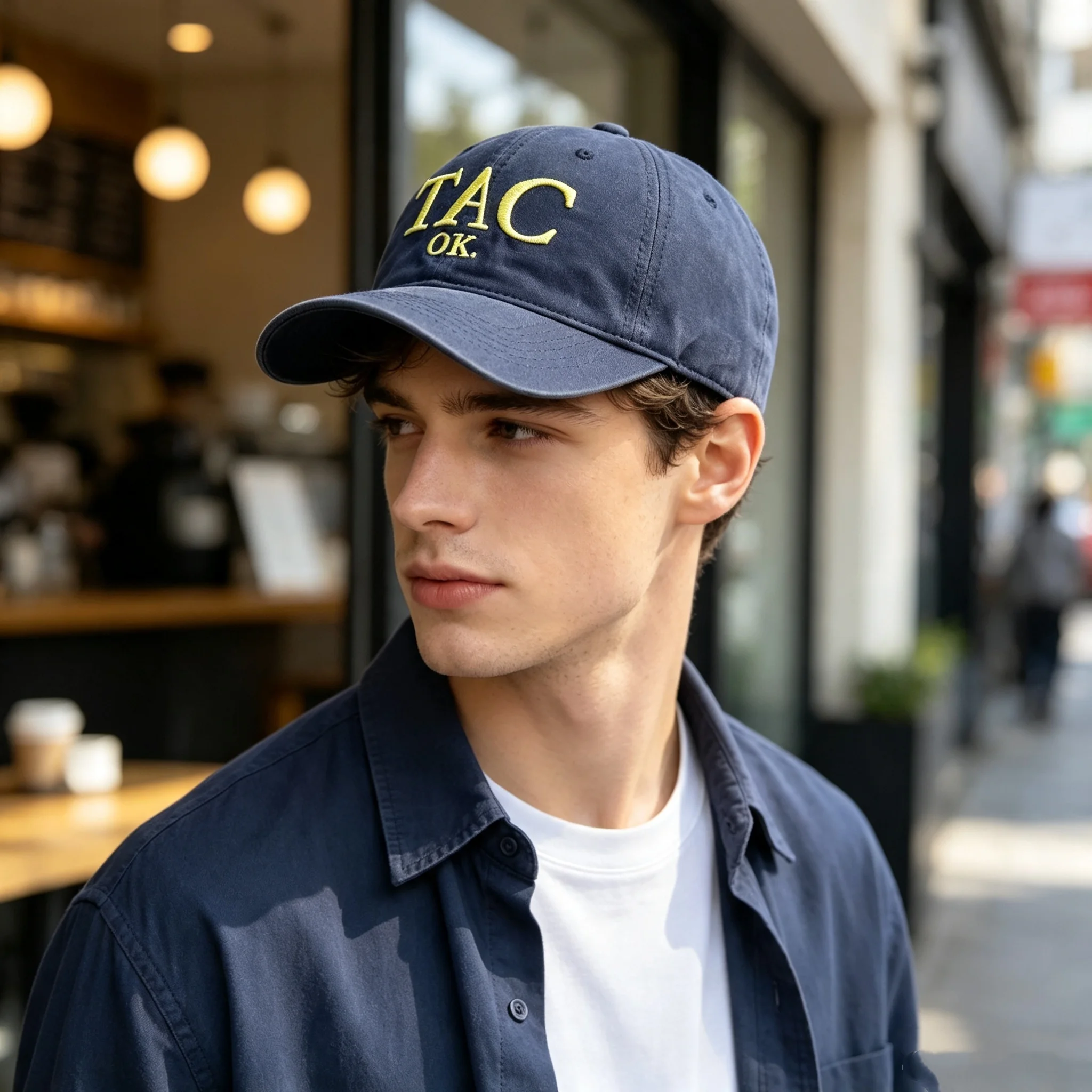 Tac Ok Letter 3D Embroidery Washed Vintage Soft-Top Baseball Cap, Unisex Retro American-Style Curved Brim Cap, Suitable for Daily Wear, Outdoor Activities, Sun Protection, Adjustable, Face-Slimming, Couple's Dad Hat, Available in Multiple Colors