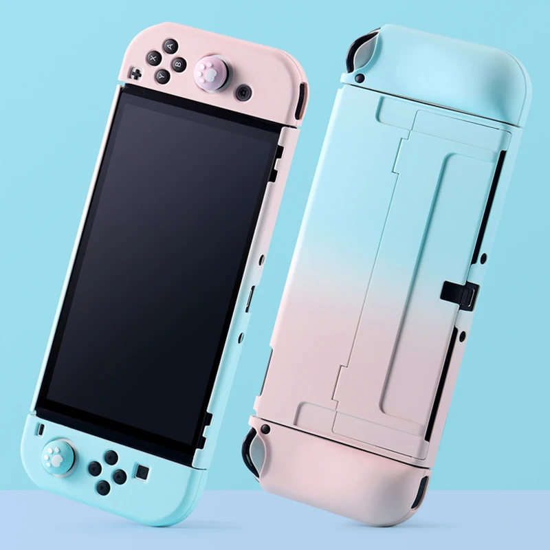 Per Nintendo Switch custodia da gioco Oled Black White Cow Grain Console custodia protettiva rigida per PC Shell Cover per Switch accessori Oled