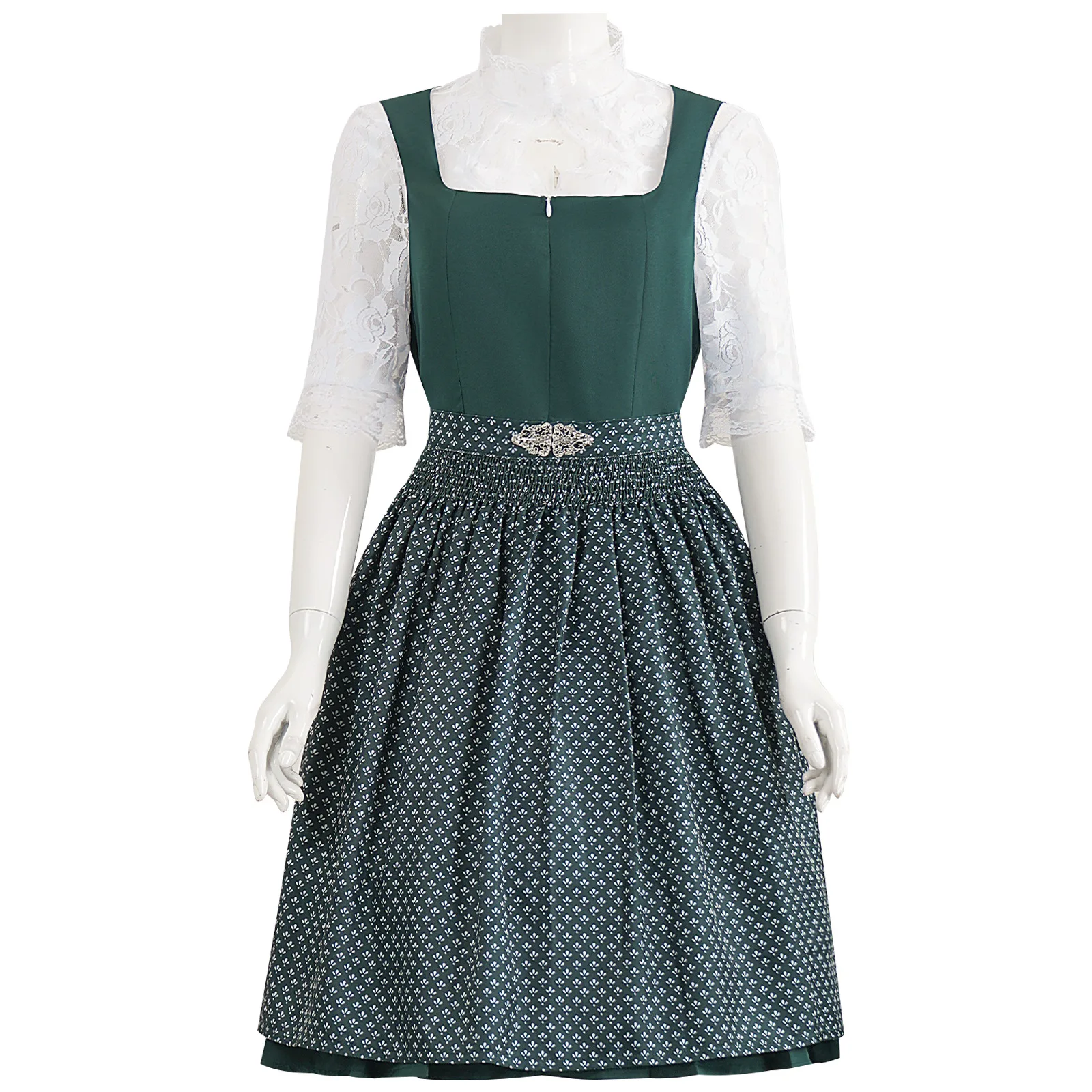 

Bavarian Maid Dress For Oktoberfest Cosplay Costume Lace Sleeves