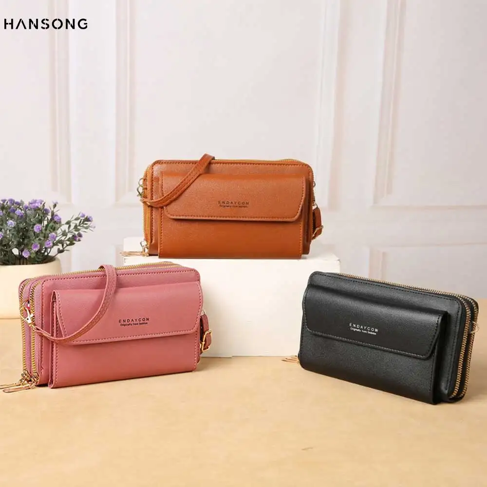 2025 New Women's Crossbody Bag Korean Edition Fashion Shoulder Bag Versatile Large Capacity Double Zipper Phone Bag