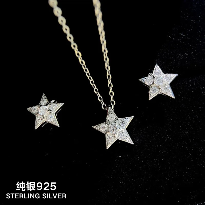 

New 2025 Trend Hot Brand Pure 925 Sterling Silver Jewelry Necklaces For Moon Star Pendant Wedding Happy Pendant Anniversary Gift