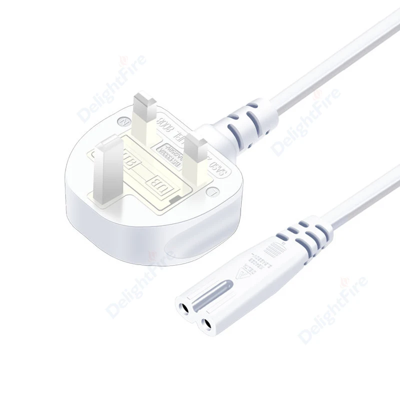 UK Plug AC Power Supply Cable IEC C13 C7 1.5m White Type G Power Extension Cord for Computer Host Medical Server Desktop Printer