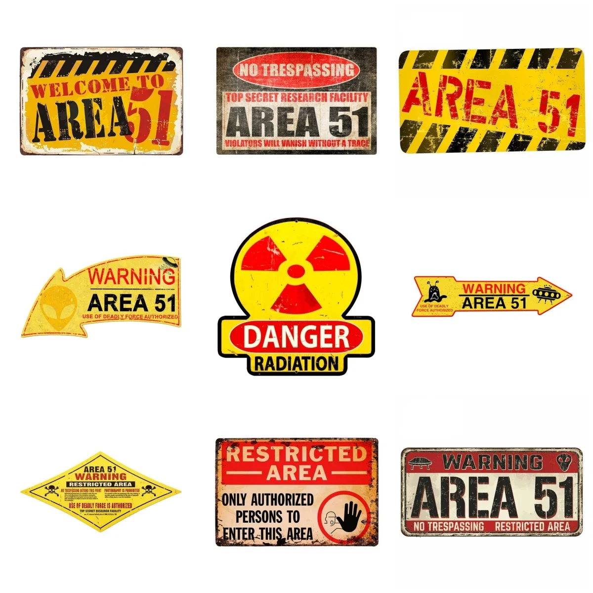 

Personalized Warning Mark Area 51 No Trespassing Car Sticker Surfboard Bumper Stickers Windows Laptop Decal Car Accessories