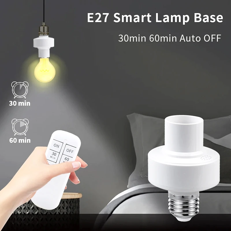Wireless Remote Control E27 Light Socket Lamp Holder For LED Bulbs Lamp Socket Wireless Light Switch Kit AC85-265V 10m Range e27