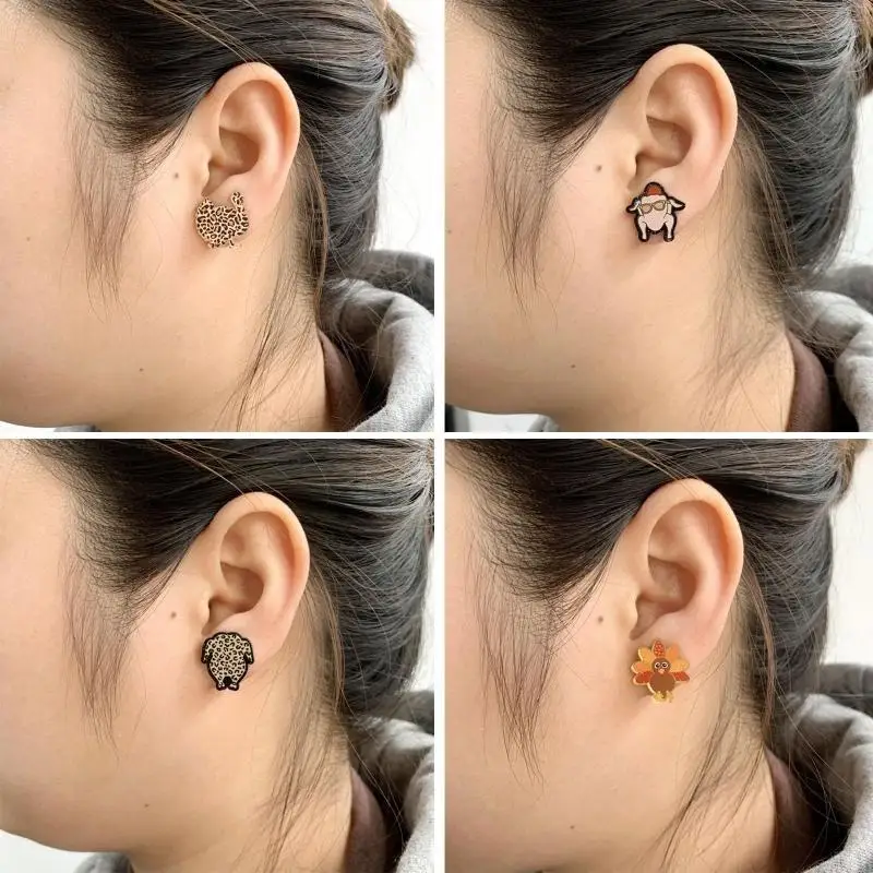 A52E Thanksgiving Earrings for Women Dangle Chicken Dangle Drop Fashion Jewelry