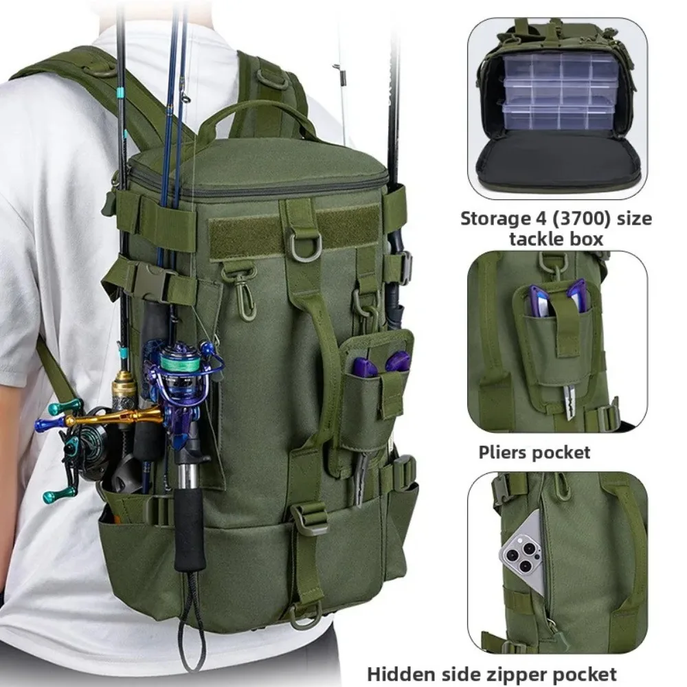 Multifunctional Fishing Equipment Waterproof Outdoor Bag Fishing Gear Storage Bag Waterproof and Wear-resistant Fishing Backpack