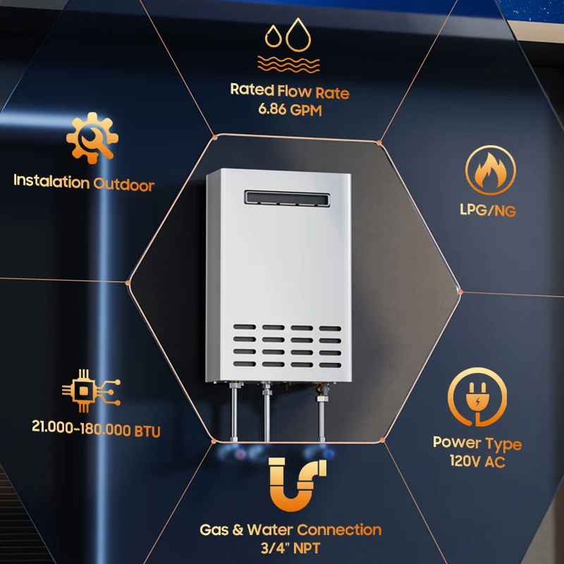 Заводской настенный уличный настенный 16л 18л 20л 30кВт сжиженный нефтяной газ газистор мгновенный безрезервуарный газовый водонагреватель