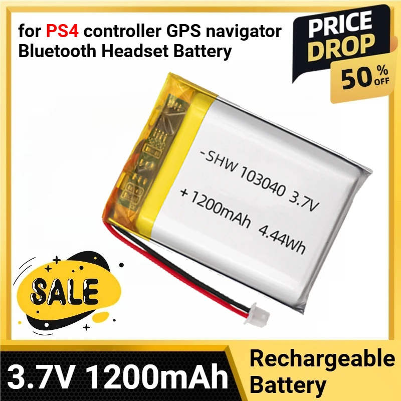 

103040 capacity 3.7V 1200mAh Rechargeable Polymer Lithium Battery for PS4 controller GPS navigator Bluetooth Headset Battery