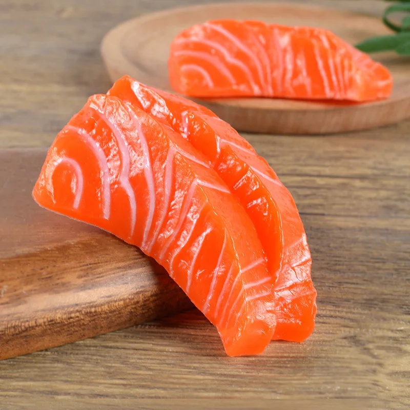 Artificial Salmon Sushi Fake Food Simulation Model Hotel Restaurant Shop Window Display Kitchen Photography Props Home Decor