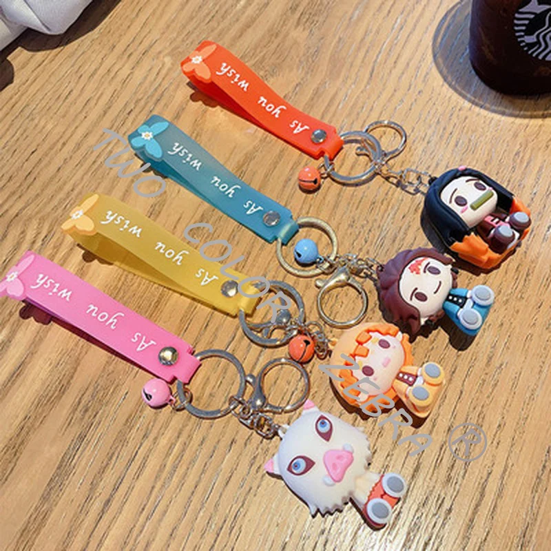 Kreskówka figurka Anime wisiorek Kamado Tanjirou Nezuko Agatsuma Zenitsu breloczek damski Dackpack wisiorek do samochodu breloczek