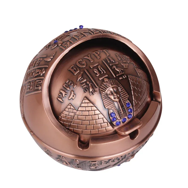 Pyramid Egypt with Lid with Lid Environmentally Creative Alloy Flip Slide Cover Ashtray Retro Ashtray